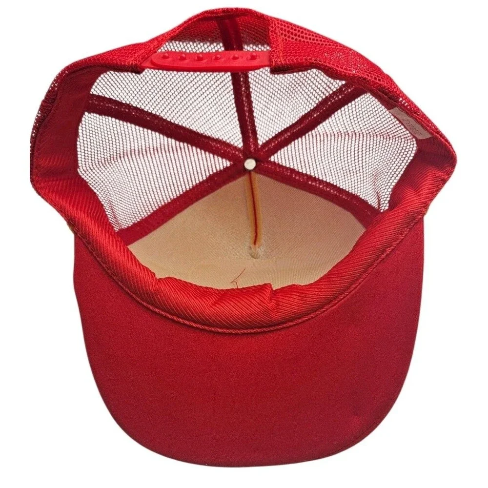 Vintage Attarco Trucker Hat Cap Snapback Red Mesh Japanese Engines Promo 80s 90s